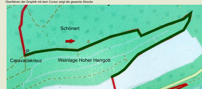 Überfahren der Graphik mit dem Cursor zeigt die gesamte Strecke                                           Weinlage Hoher Herrgott P Caravacakreuz Schönert Weinlage Hoher Herrgott